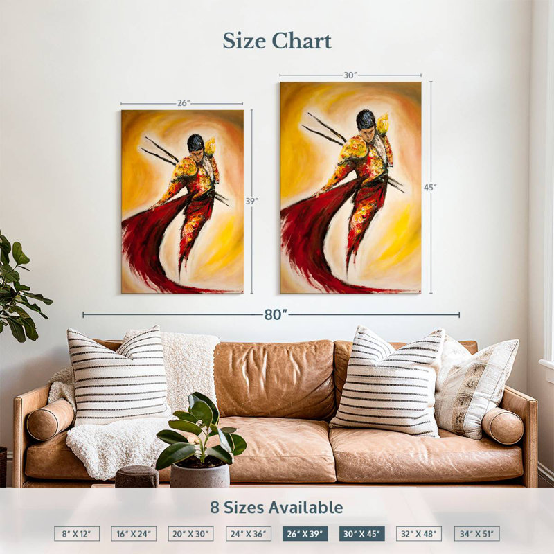 Leisha The Matador, 39" H x 26" W