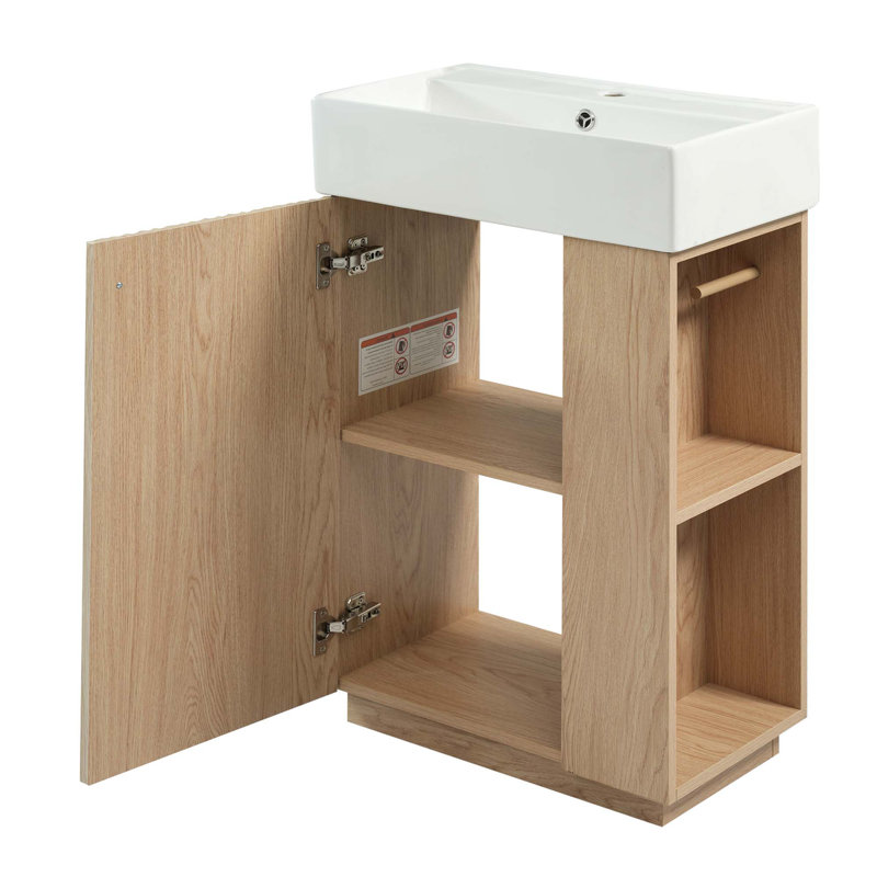 Meuble-lavabo 21,6 po avec lavabo en céramique