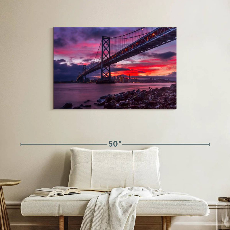 Lilie San Francisco Bay Bridge Twilight, 26" H x 39" W