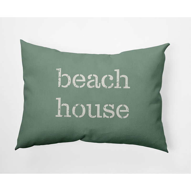 Housse de coussin d'extérieur Beach House, 14 po x 20 po, Sauge