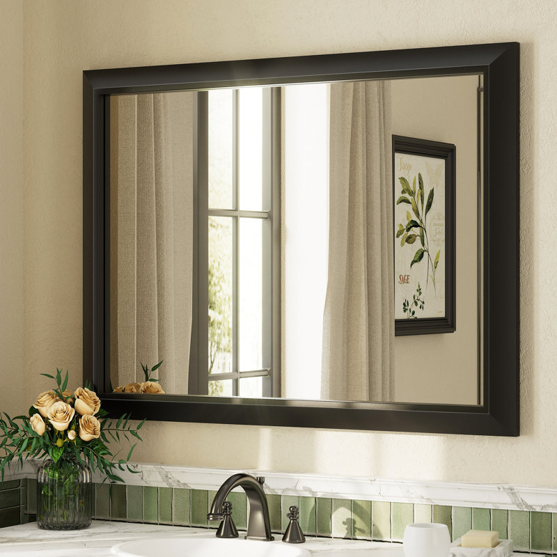 Miroir mural Amara, Noir mat, 40 po x 30 po