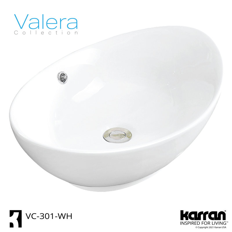 Valera 23" White Ceramic Undermount Bathroom Sink