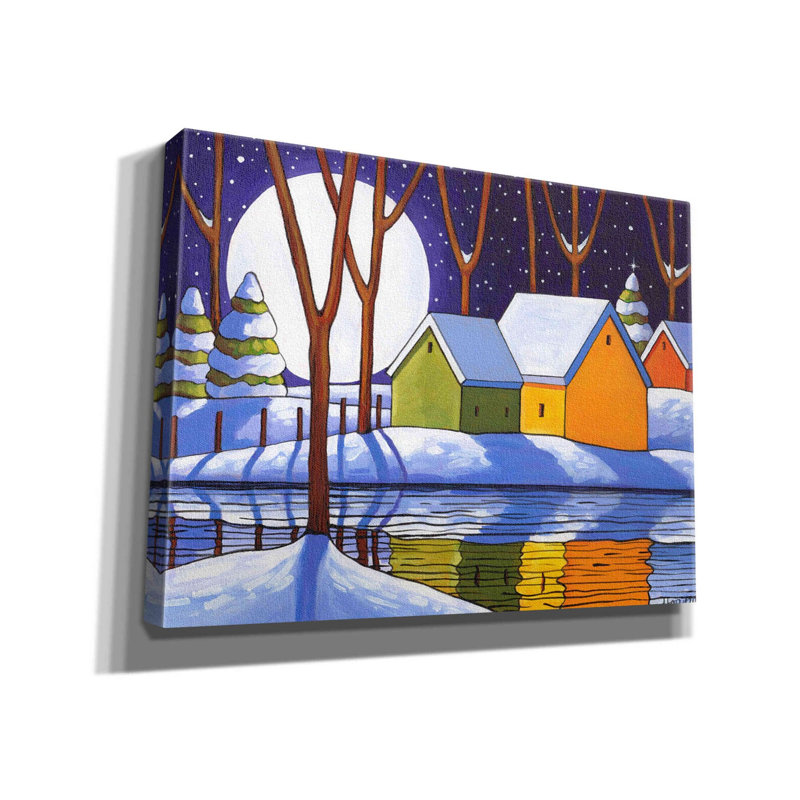 Winston Porter 'Reflection Winter Night' By Cathy Horvath-Buchanan, Canvas Wall Art, H 12 po x l 16 po x P 0,75 po