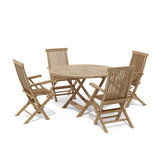 Grimbert Outdoor 5 - Piece Teak Dining Set