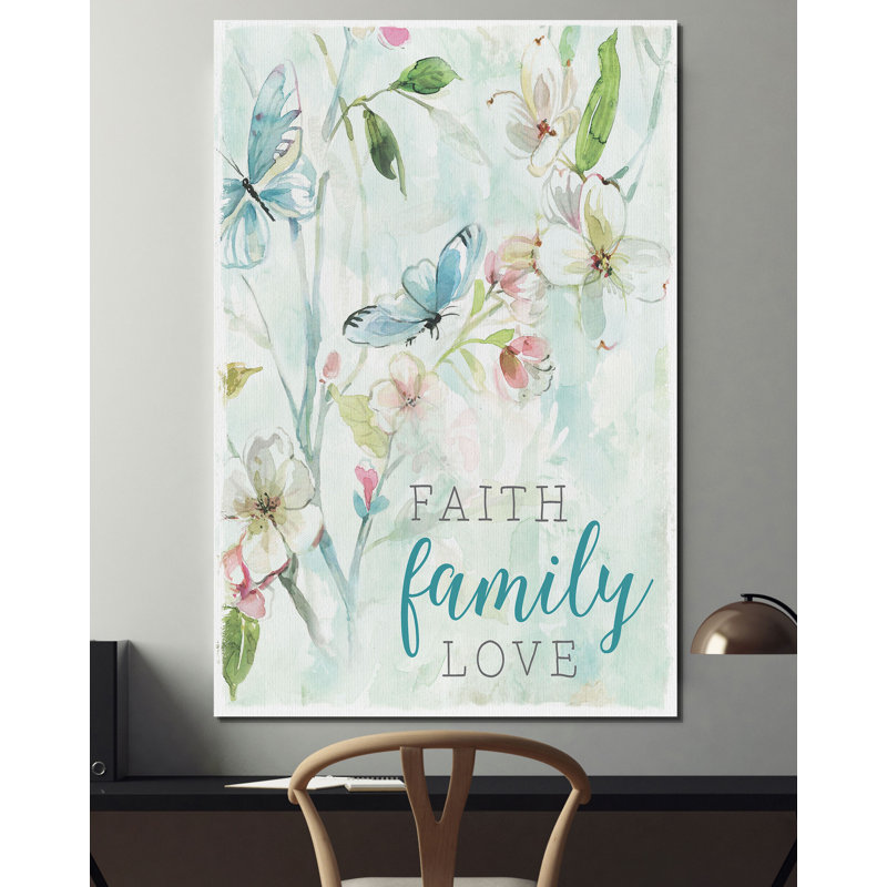 « foi family love », impression, H 18 po x l 12 po x P 1,5 po, Toile tendue