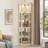 Lighted Corner Curio Cabinet  Elegant Glass Display Case For Living Room & Bar Storage  Perfect For Antique Collections & Wine  Includes Builtin Lighting-1107073143
