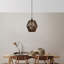 Lustre en métal avec capuchon en simili bambou 9,8 x 9,8 x 9,8 po Antiquation | Hauteur totale: 27,6 pouces, douille E27 de 40 W maximum | Certifié CE, éclairage élégant pour la décoration intérieure moderne et les espaces repas