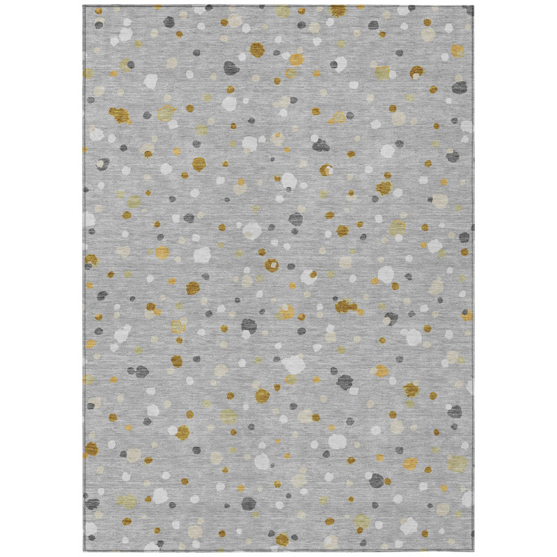 Machine Washable Indoor/Outdoor Chantille ACN2518 Geometric Rug, Gray, Rectangle 2'6" x 3'10"