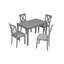 Wooden Dining Rectangular Table Set For 4,Kitchen Dining Table For Small Space,Grey