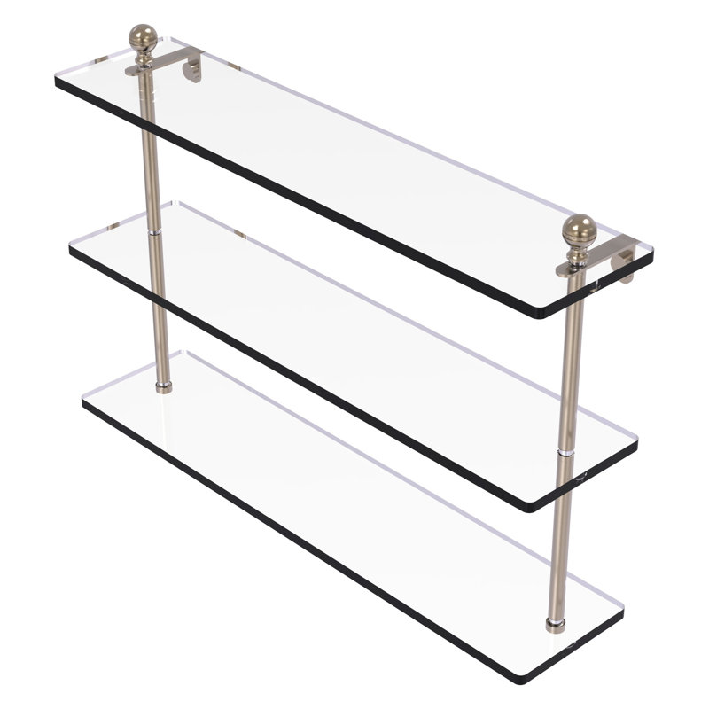 Morosini 3 Piece Tiered Shelf, 22", Antique Pewter