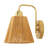 Boho Brown 1-Light Armed Wall Sconce With Woven Paper Rope Shade