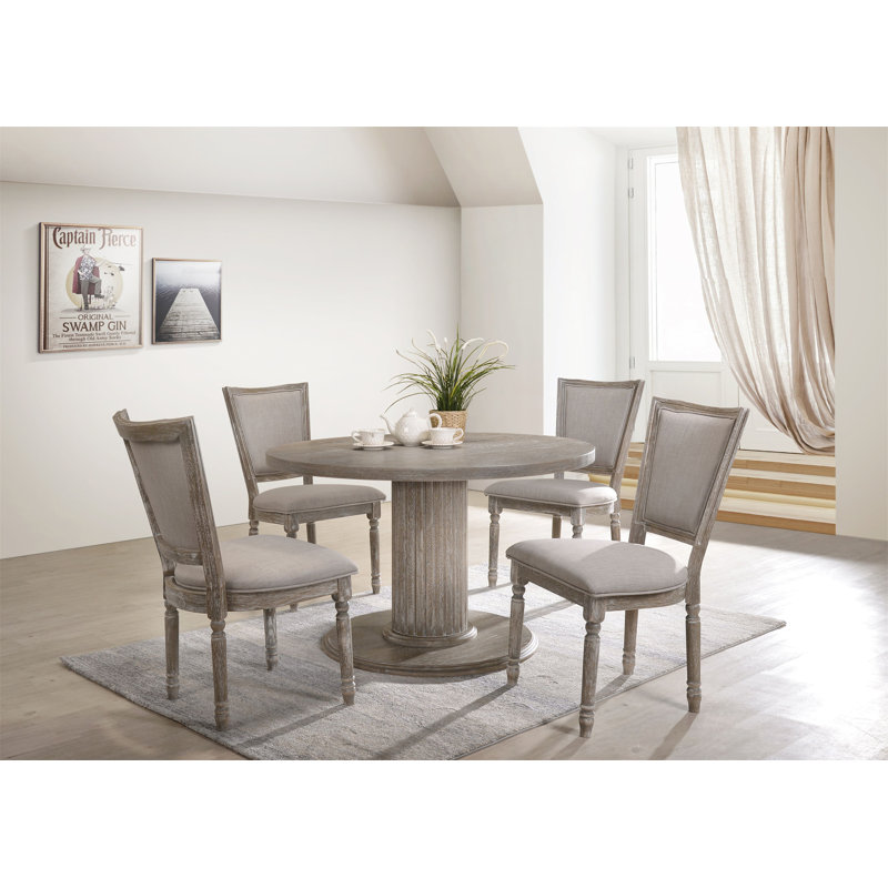 Table de salle à manger Dariyon, gris récupéré (1 ensemble / 2 pièces) 71725