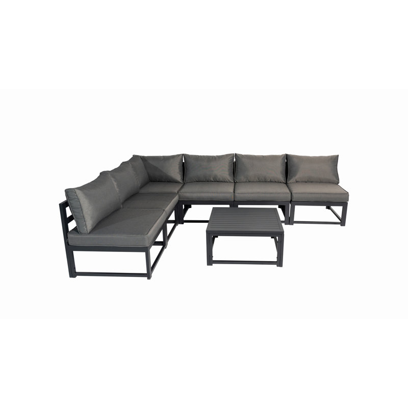Moaied 6 - Person Patio Dining Set with Square Table , Cushions Included