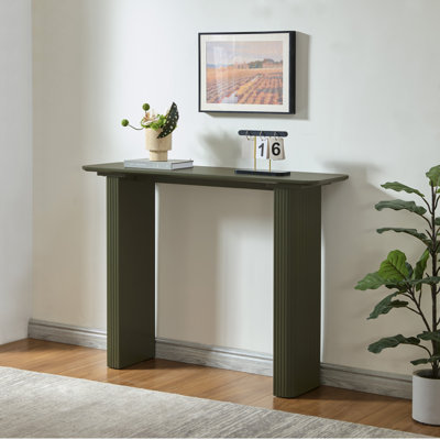 Modern Fluted Wood Console Table, Narrow Sofa Table for Behind Couch, Entryway Table for Living Room, Hallway or Foyer