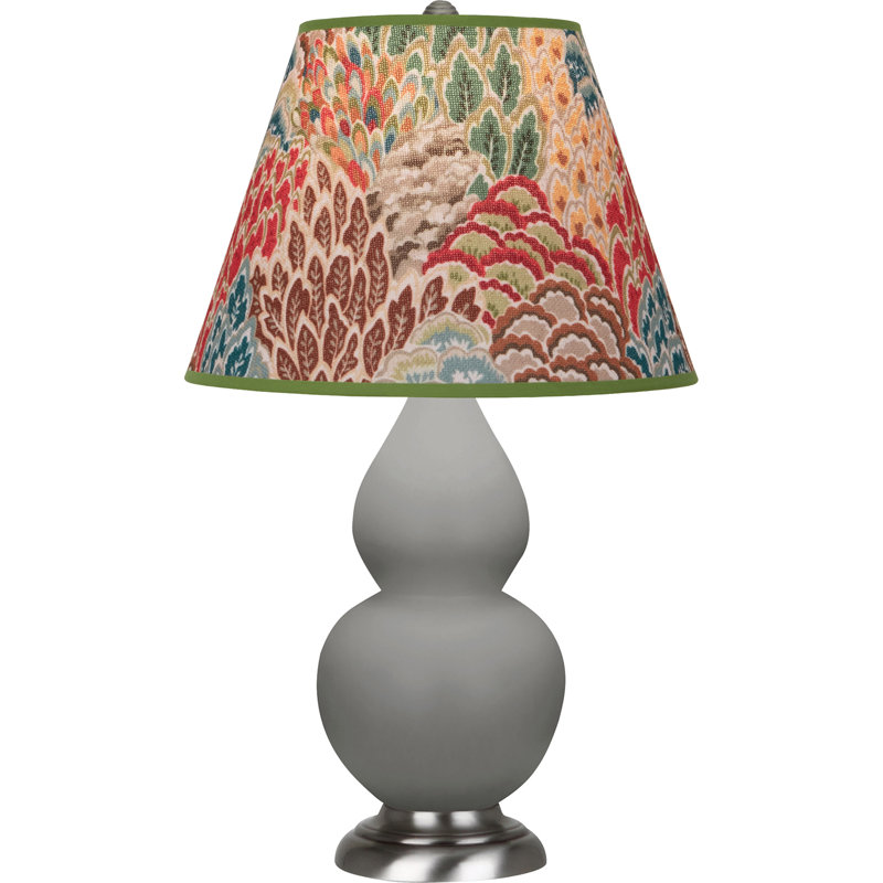 Small Double Gourd Accent Lamp - Sangria, Deep Patina Bronze - Lavender, Plum Shade, Pink/Bronze, Bright Blue/Gray