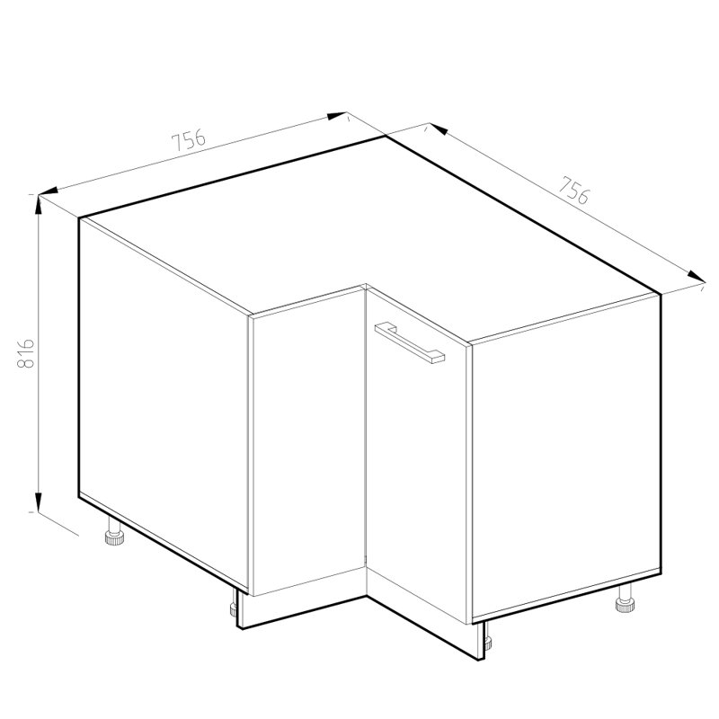 Binson Corner Base Cabinet