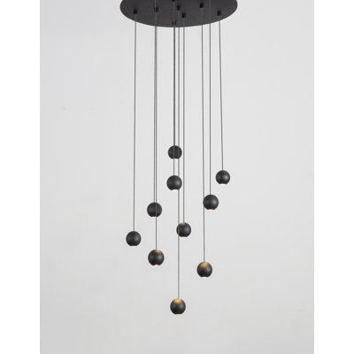 10 - Light Black LED Cluster Pendant