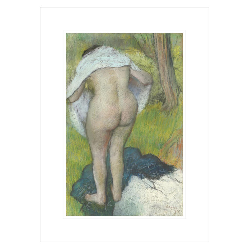 «Girl Drying Herself» par Edgar Degas, impression giclée encadrée, H 21,75 po x l 15,98 po