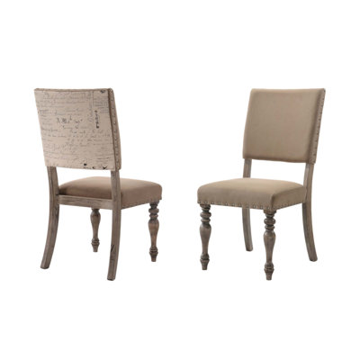 Chaise de salle à manger à motif de bois flotté avec garniture cloutée Birmingham