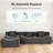 Corduroy Modular Sectional Sofa with Reversible Chaise, 3 Throw Pillows Included, No Assembly Required, L-Shape Couch for Living Room