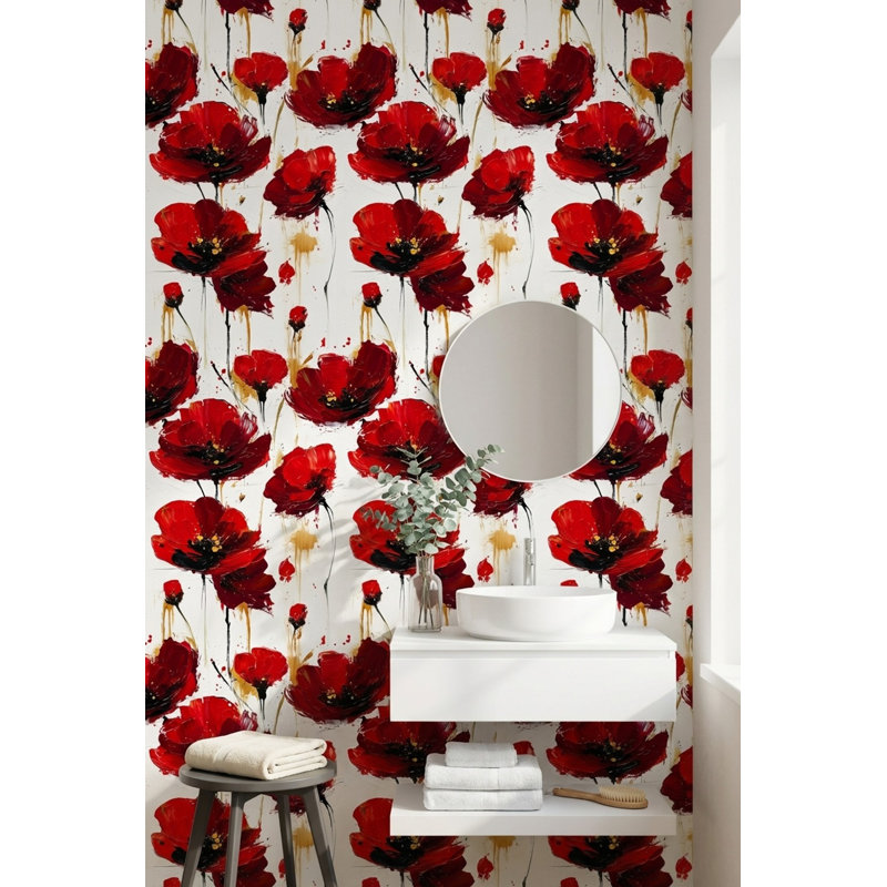 Élément décoratif de papier peint fond blanc, Non tissé, non collé