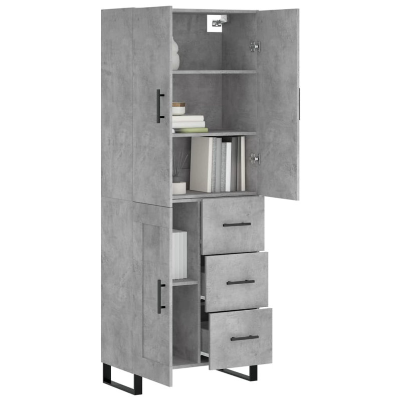 Bhawani 69.5cm Sideboard, Concrete Grey