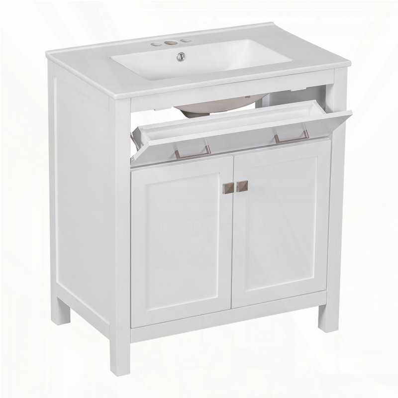 Ensemble de meuble-lavabo moderne 60 "avec meuble-lavabo double 60", Blanc