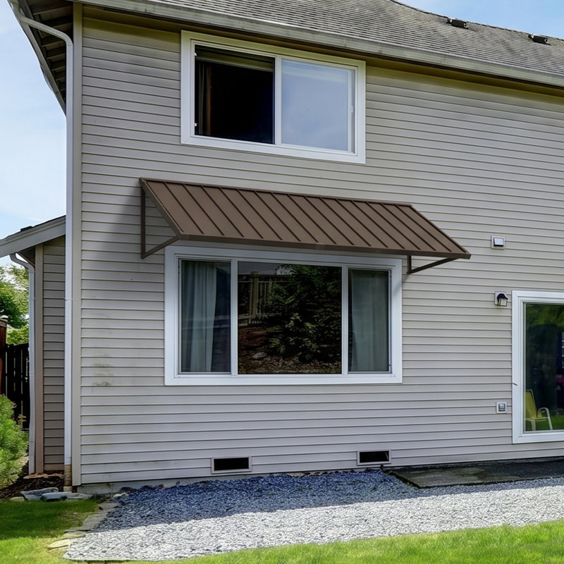 Powder-coated Metal Frame Standing Seam Fixed Window Awning All Weather Protection Door Canopy for Entrance, Windows, Porches, Balconies