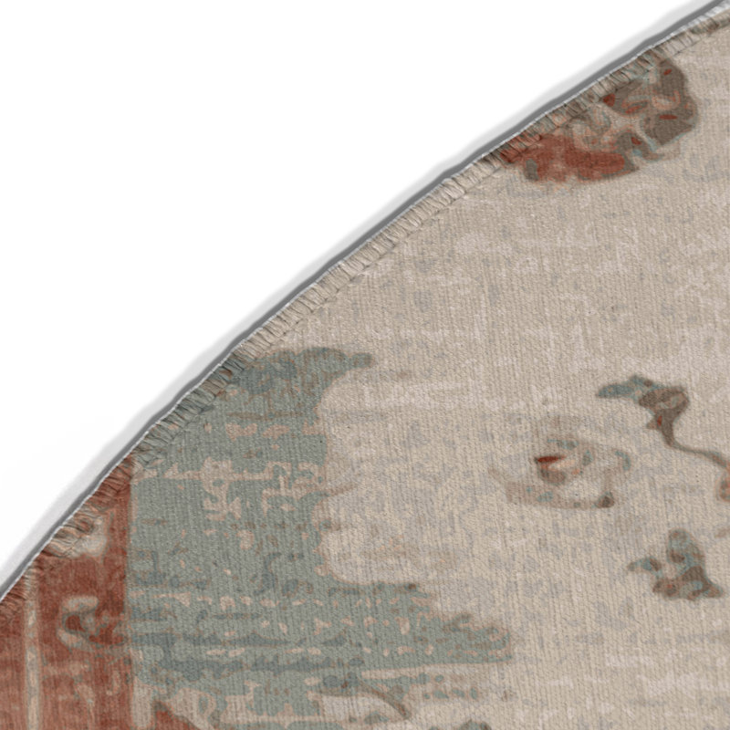 Tapis d'intérieur et d'extérieur surteint beige, Rond 5 pi