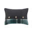 Collection d'édredon pour lit simple et de draps 7 pièces, bleu sarcelle / noir, microfibre, motif à carreaux sur taies décoratives, draps, arrangement classique-120478904