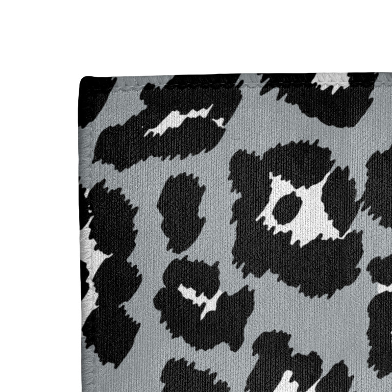 Tapis blanc / noir / gris à imprimé animal, Rectangle 3 pi x 5 pi