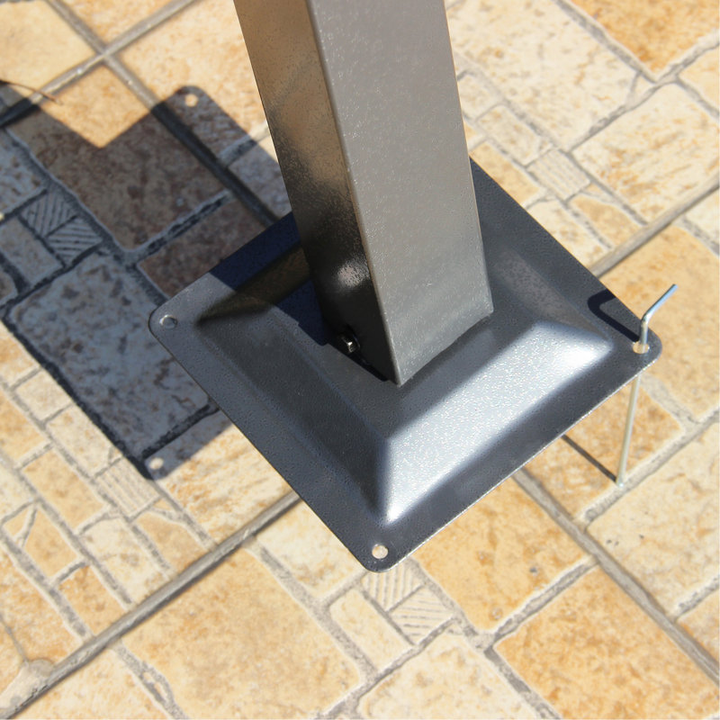Pergola rétractable grise 11,5 pi x 11,5 pi, cadre UV en acier pour barbecue de jardin