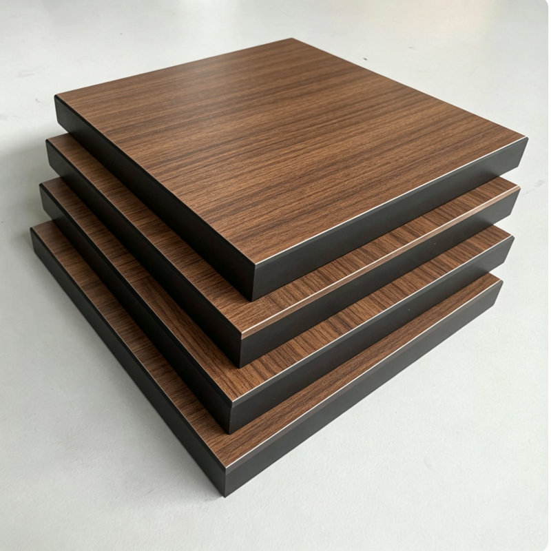 Panneau mural ANYIPRO 8 mm HPL Shiplap, 96 po x 7,80 po, noyer foncé, classe A