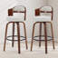 Tabourets de bar pivotants en bois courbé - Cuir PU idéal pour îlot de cuisine, bar personnel et espaces de travail-13208186-13208190