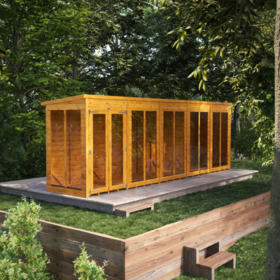 Powersheds 20 x 4ft Timber Tongue & Groove Pent Summerhouse