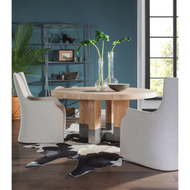 Contemporary Verite 60" Gray-Brown Round Wood Dining Table