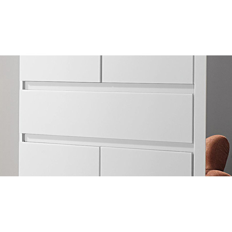 Tübingen 5 Door Wardrobe, White/Chrome