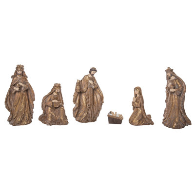  Ensemble de 6 crèches de Noël en résine dorées 7,99 po