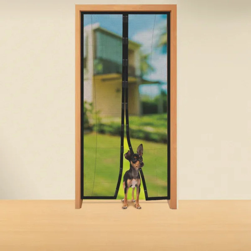 Porte moustiquaire magnétique 39 x 79 pouces, moustiquaire à fermeture automatique mains libres, filet robuste pour la terrasse, la maison, les animaux de compagnie et les enfants