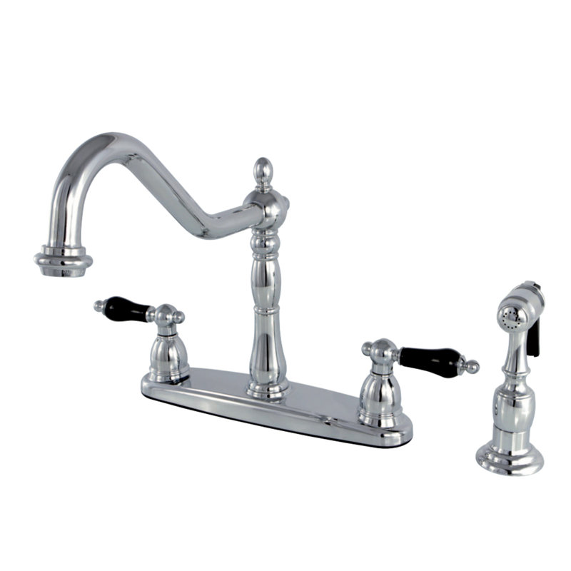 Robinet de cuisine à poignée double avec pulvérisateur latéral Duchess, Chrome poli