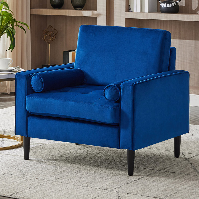 Mid-Century Single Armchair, Blue