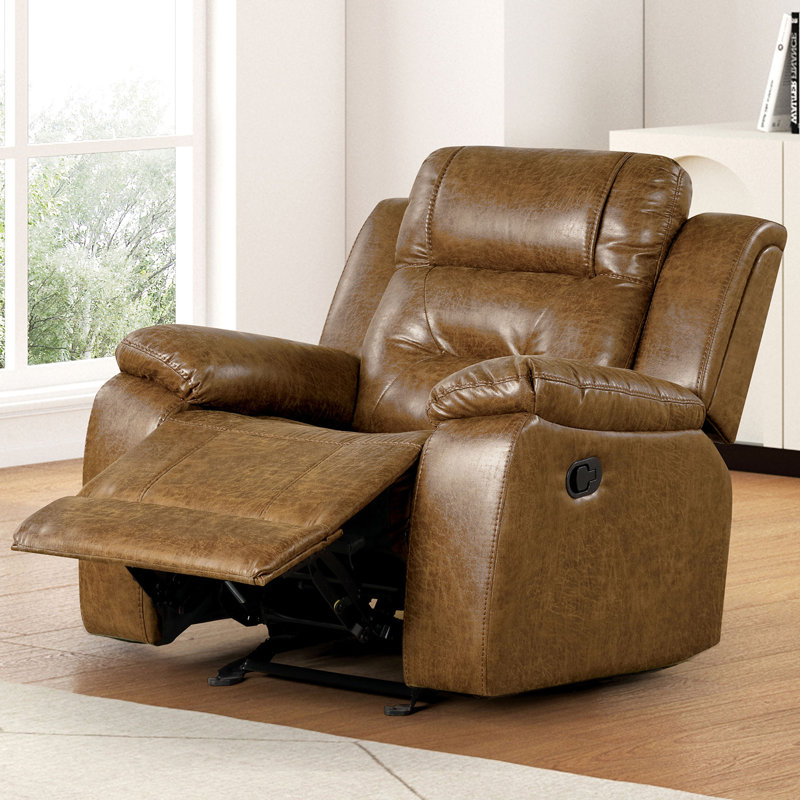 38" W Transitional Manual Recliner, Brown