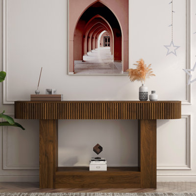 62.9-Inch Long,Console Table, Wooden Rectangular Sofa Table Behind The Sofa, Farmhouse Entryway Table, Corridor, Living Room.Narrow Hallway Accenttabl