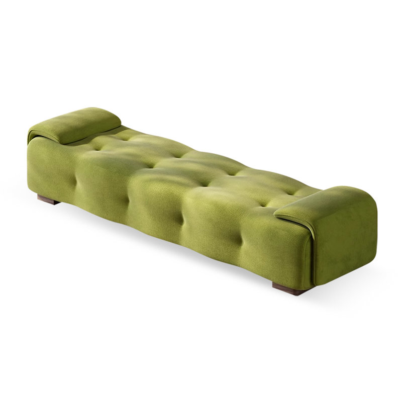 Banc rembourré, H 16,93 po x l 59,06 po x P 19,69 po, Vert