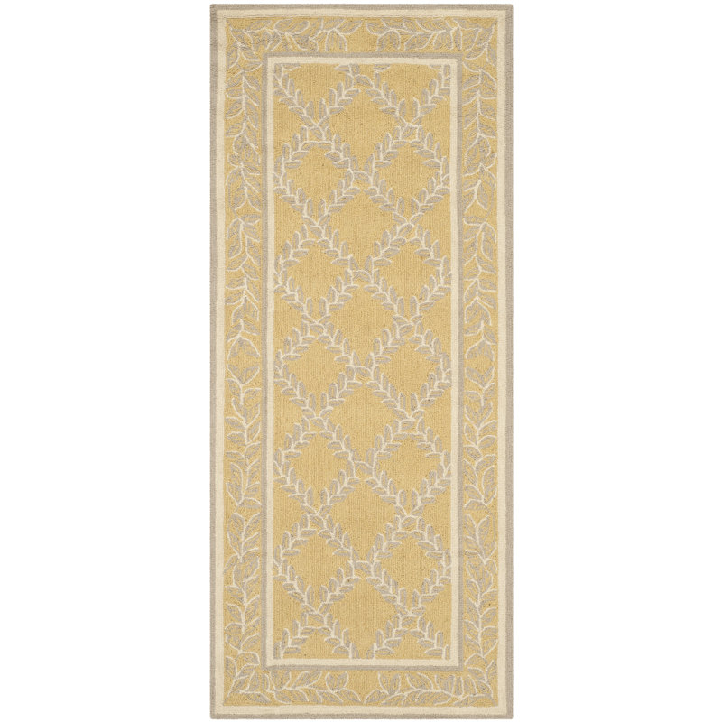 Jonsson Hand Hooked Wool Pile Geometric Rug, Runner 2'6" x 6'