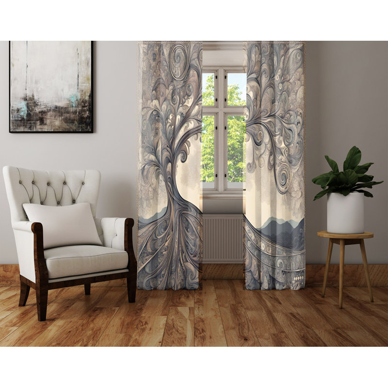 Paire de rideaux semi-transparents en polyester Cherina, L 20 po x L 61 po