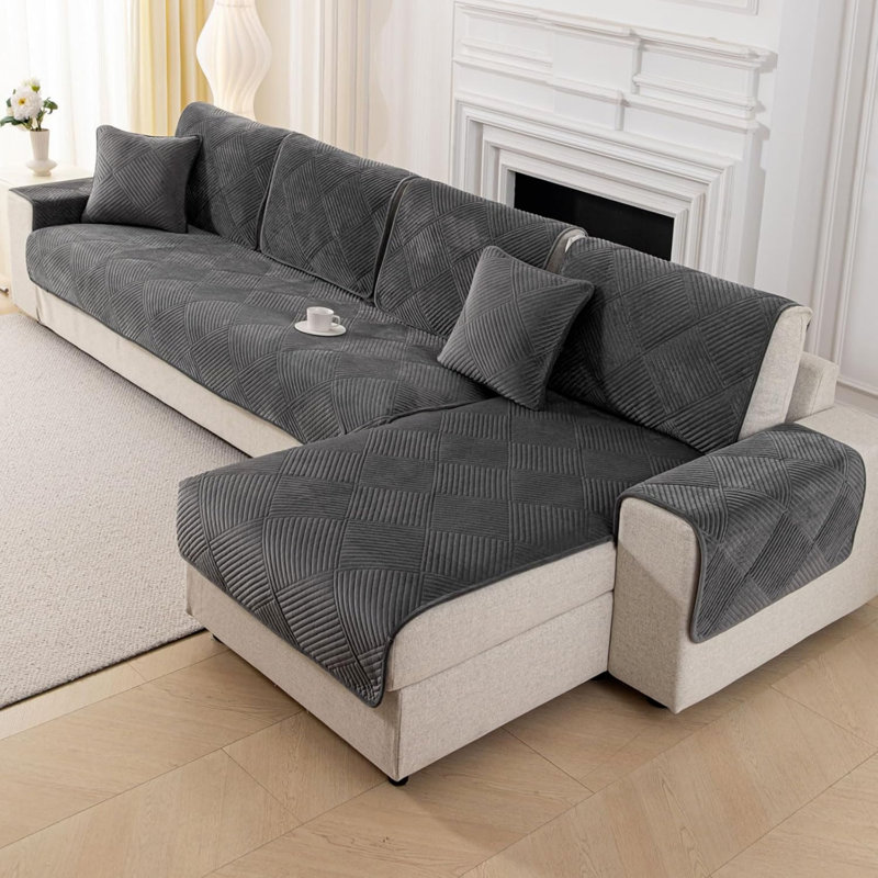 Fabric Box Cushion Sofa Slipcover
