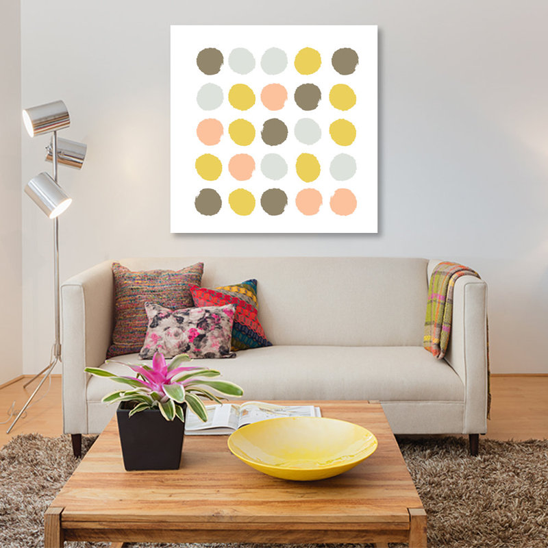 «Upton Dots», impression sur toile, H 12 po x l 12 po x P 1,5 po, Toile tendue