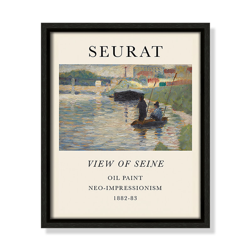 Collection «Old View» par Georges Seurat, Cadre flottant espresso, Non, H 11,5 po x l 9,5 po x P 2 po