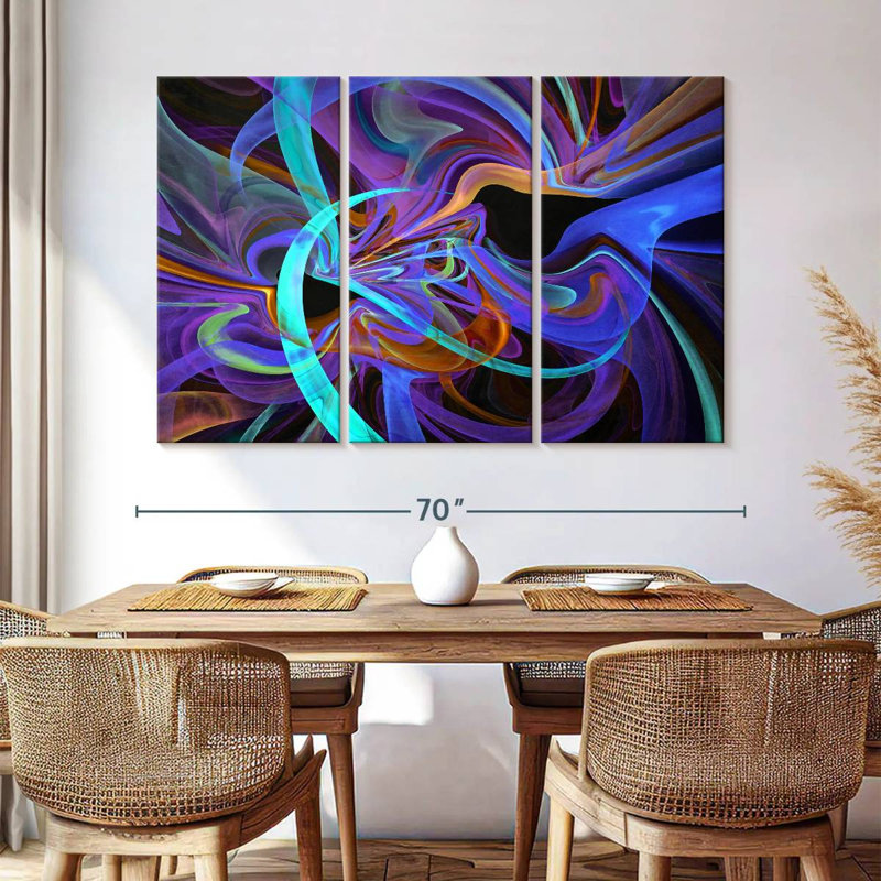 Avery Neon Vortex Abstract, 42" H x 65" W